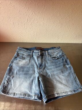 Judy Blue Faded Light Blue Distressed Jean Shorts